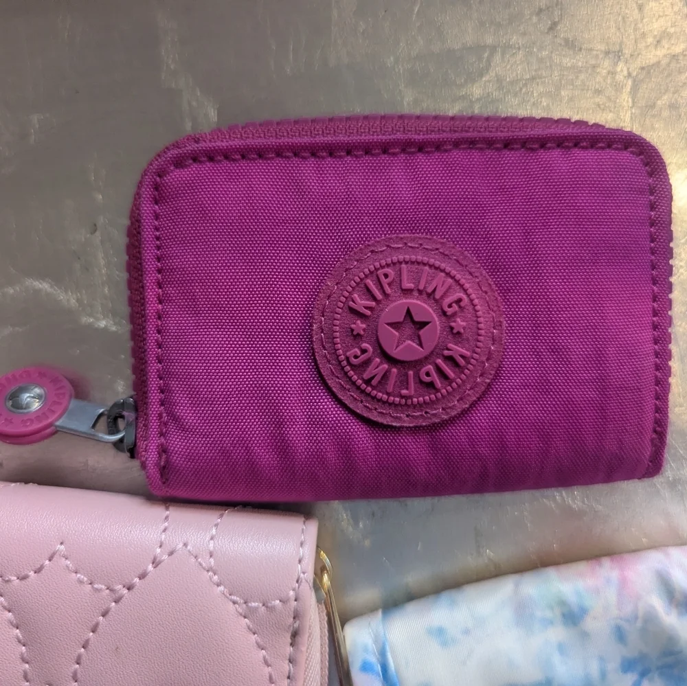 🩷 Kipling Live Light Pink Hearts Cosmetic Bag, Wallet CC Holder